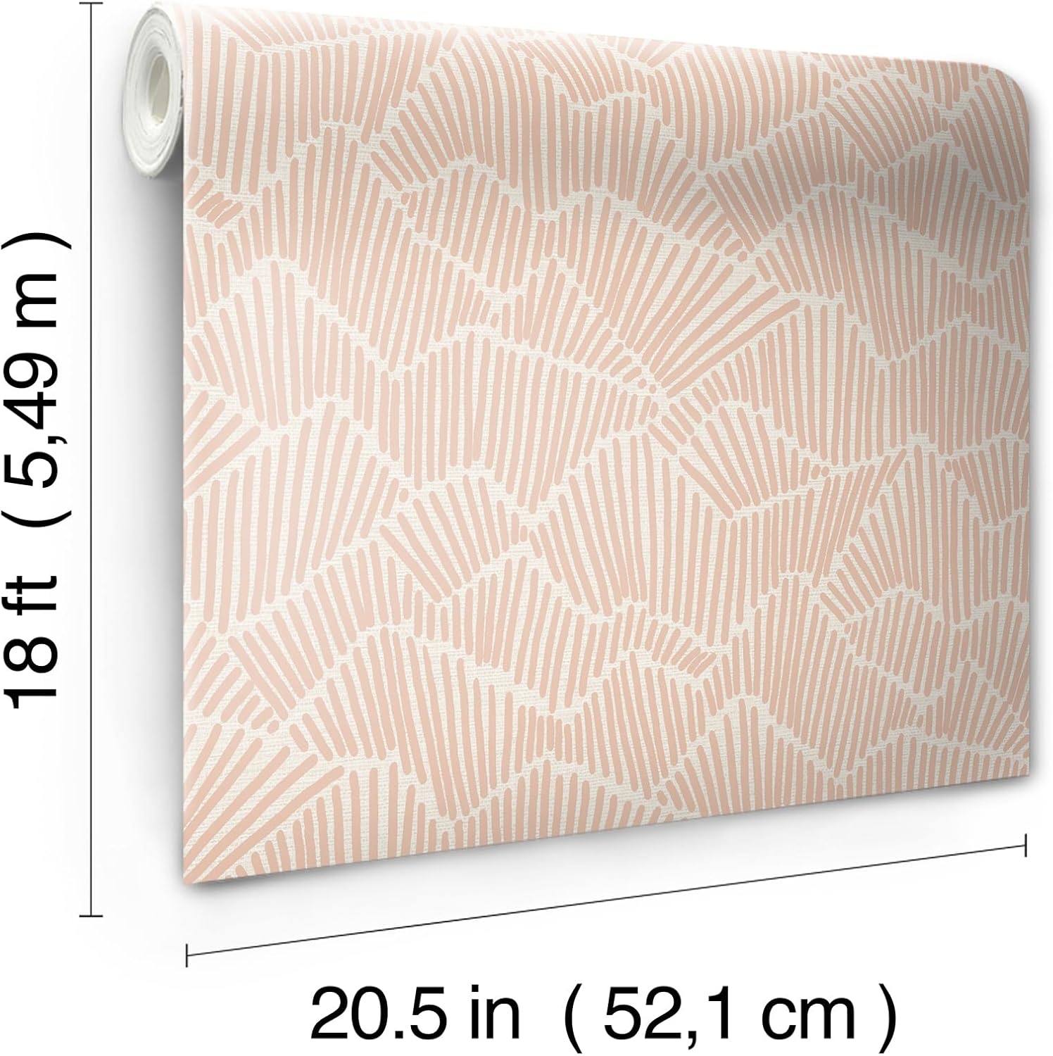 Egypt Sherrod 216-in by 20.5-in Clay Ridge & Valley Peel & Stick Wallpaper,Pink