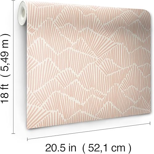 Miniatura 6 de Egypt Sherrod Clay Ridge & Valley - Papel tapiz autoadhesivo de 216 x 20.5 pulgadas, color rosa