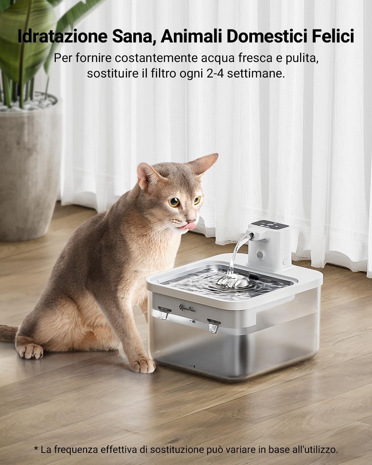 DownyPaws Filtri Fontanella per Gatti, 6 Pezzi Filtro per Fontana per Gatti, Filtrazione Quadripla, Adatto per DPWFP6