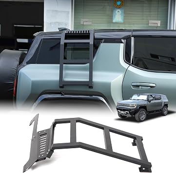 Side Ladder Side Window Roof Step Ladder Compatible with 2024 2025 2026 Hummer EV Accessories Alloy Off-Road Modification Side Door Ladders Rear Gate Side Ladder Kit Exterior SUV/Right
