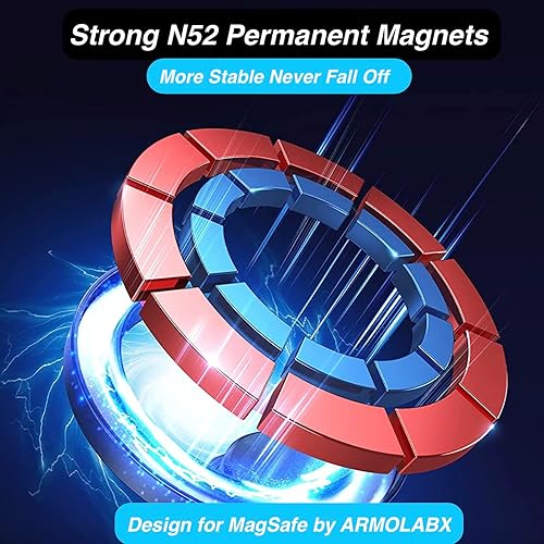 Miniatura 3 de Soporte magnético para teléfono MagSafe, [metal mejorado y ajustable en 360°] Soporte magnético doble para entrenamiento de gimnasio compatible con