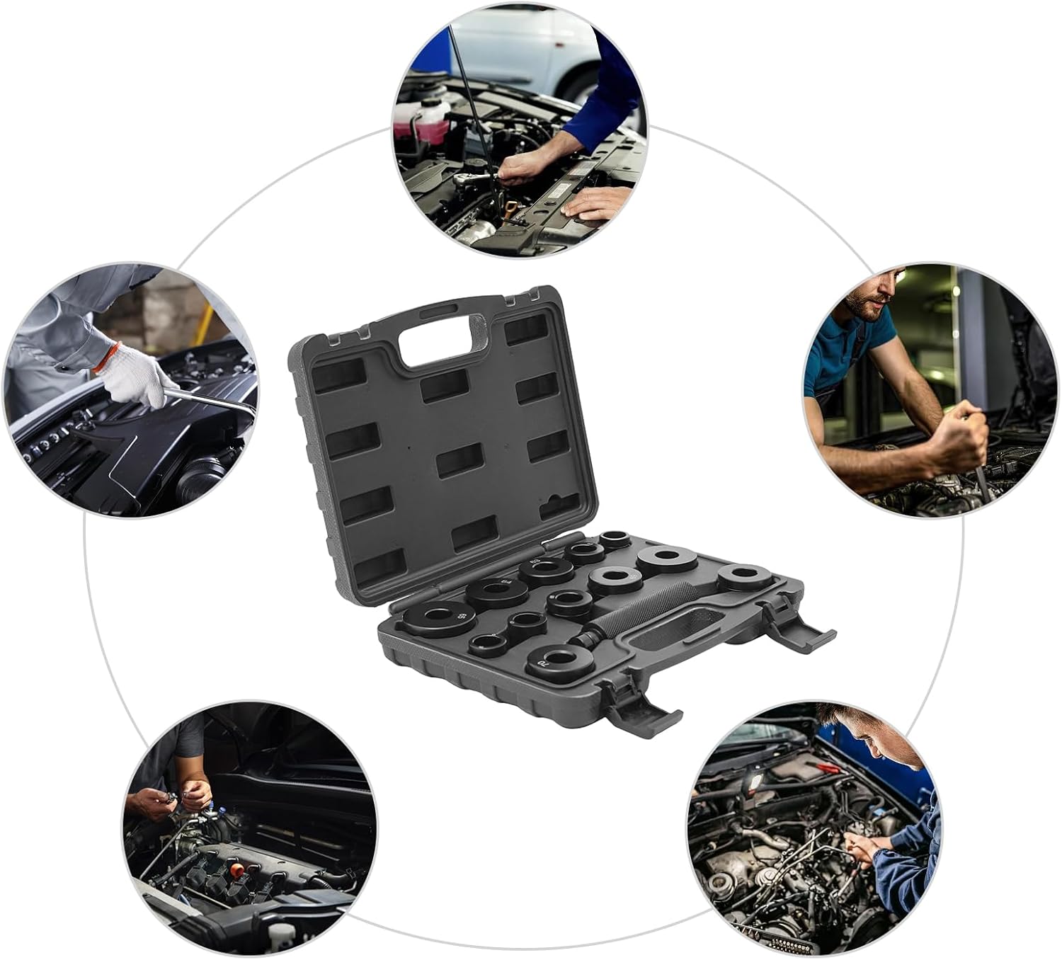 T-0220-700R4 Transmissions Bushing Driver Kit, 13 PCS Bushing Driver Tools Set, for GM 700-R4 4L60 4l60E 4L65E Seal Installer Remover Repair Replace Tool