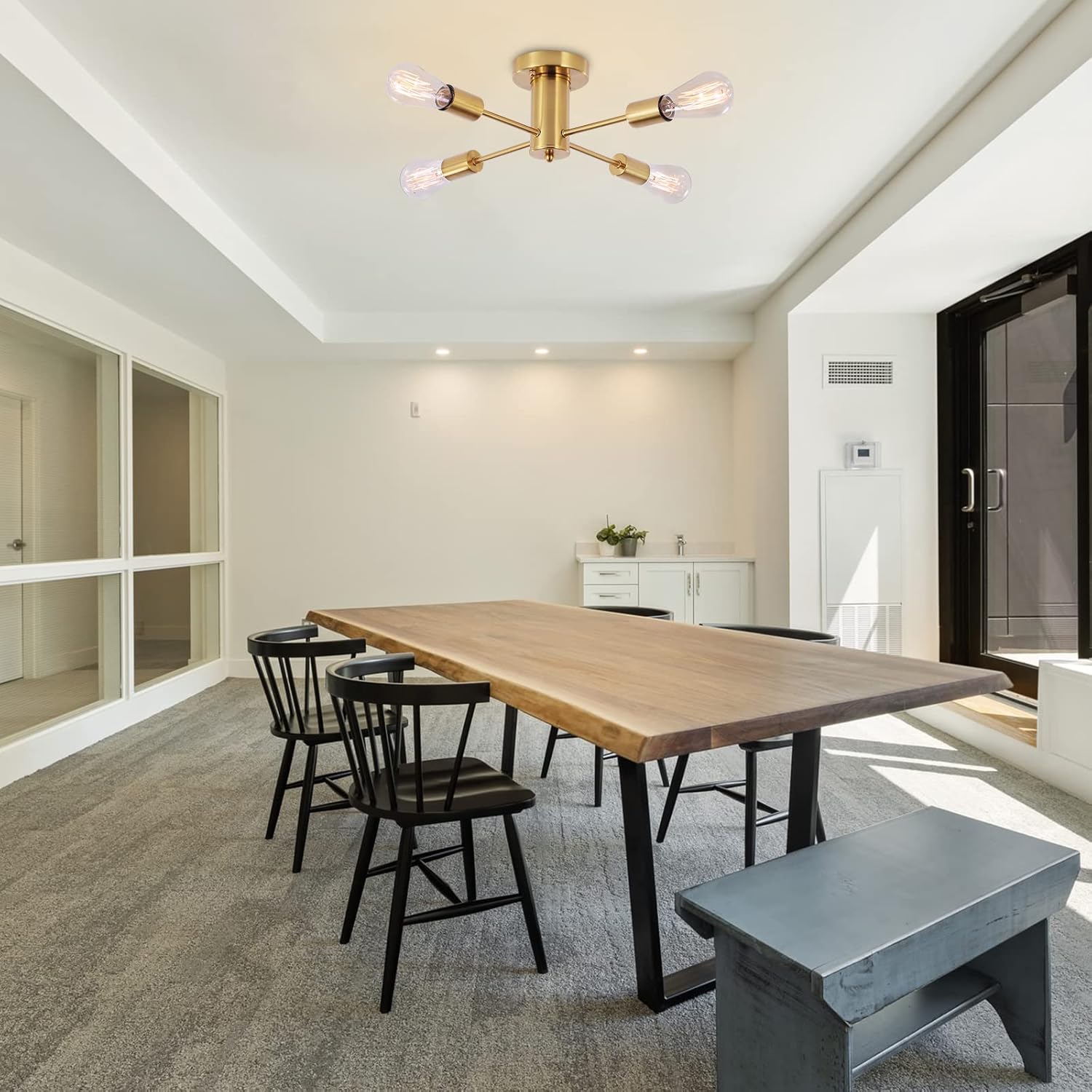 Tech Deals 🔥 10 Lights Sputnik Chandelier Light Fixture Modern Pendant Lighting Vintage Ceiling Lamp, Black