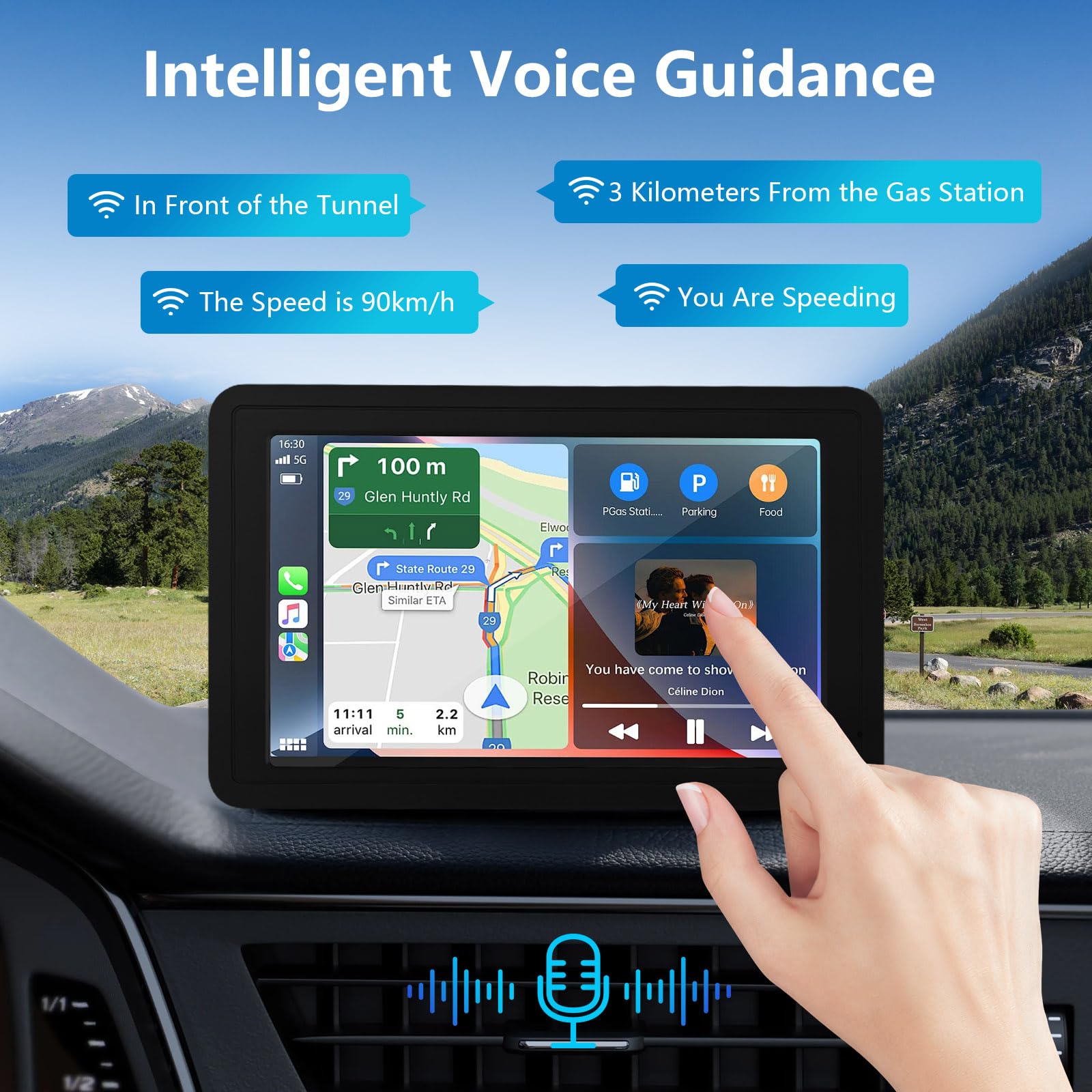 GPS Navigation Voiture 5 Pouces 2025 | Cartes Europe Mises à Jour Gratuites à Vie | Alerte Radars et Feux Rouges | Guidage Vocal | Mode Camion/Camping-Car/Poids Lourds