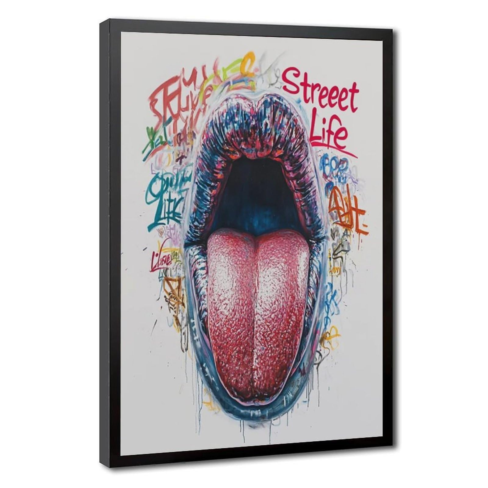Bareronor Tongue Graffiti Canvas Poster for Dorm Room Decor Gift