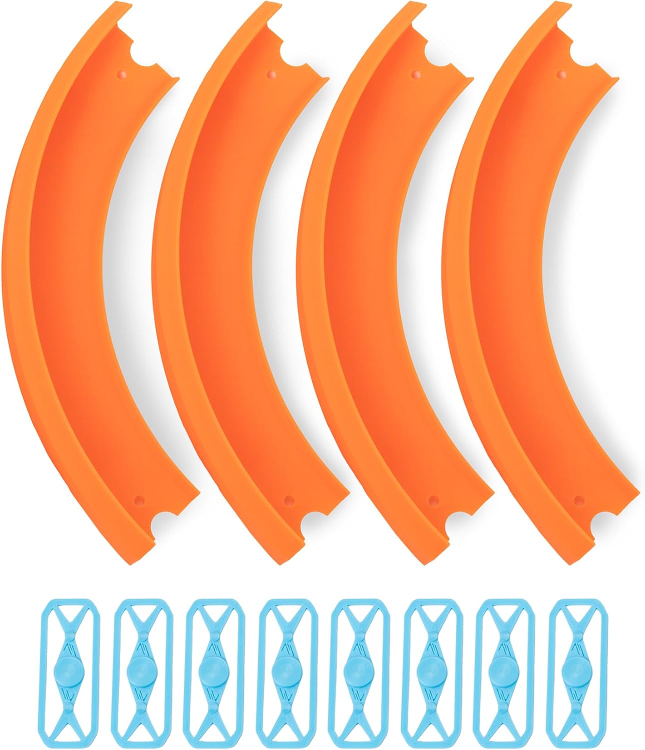 Atlas 90 Degree Banked Turn Compatible with Hot Wheels - 4 Pack, Durable Racetrack Expansion Pieces - Large Radius