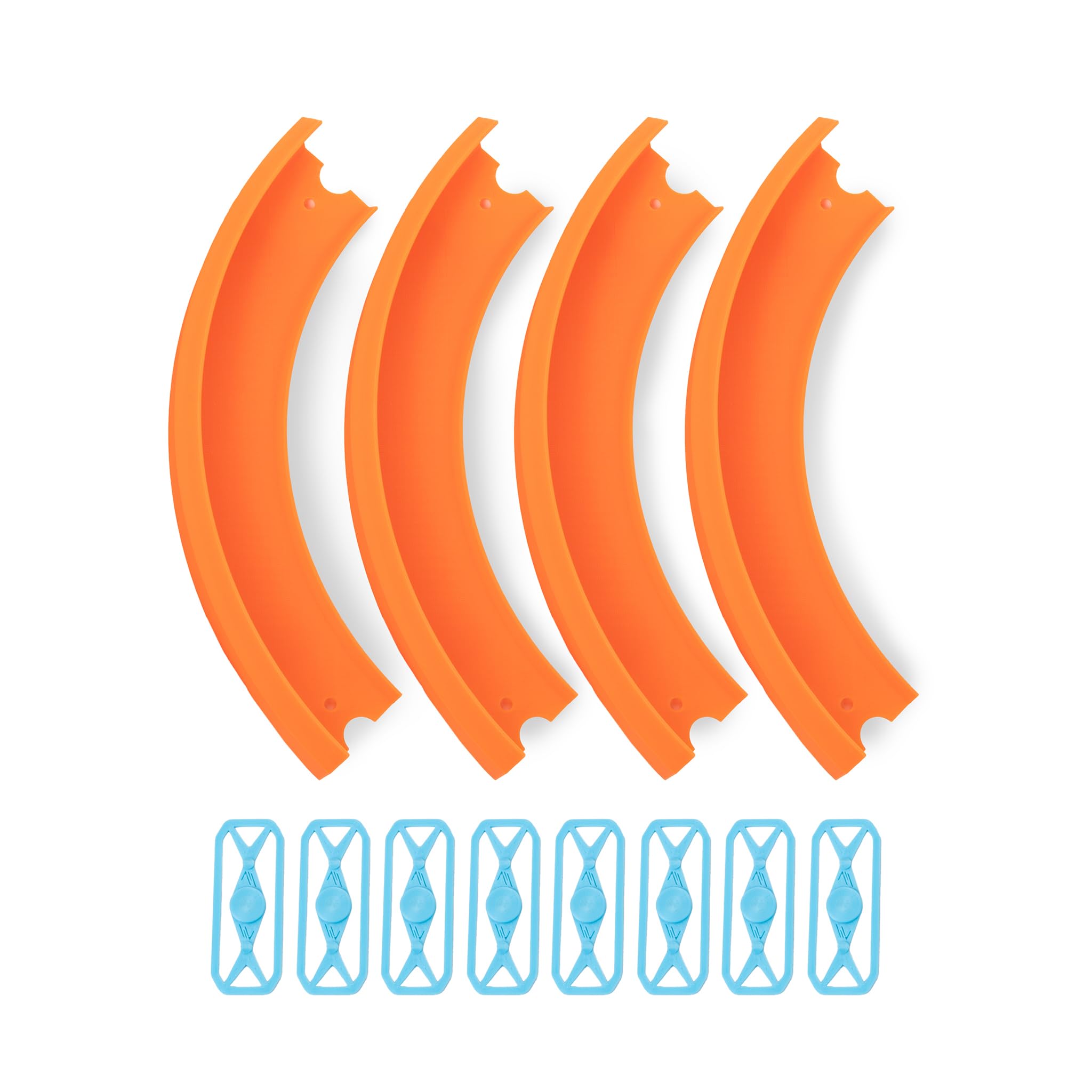 Atlas 90 Degree Banked Turn Compatible with Hot Wheels - 4 Pack, Durable Racetrack Expansion Pieces - Large Radius