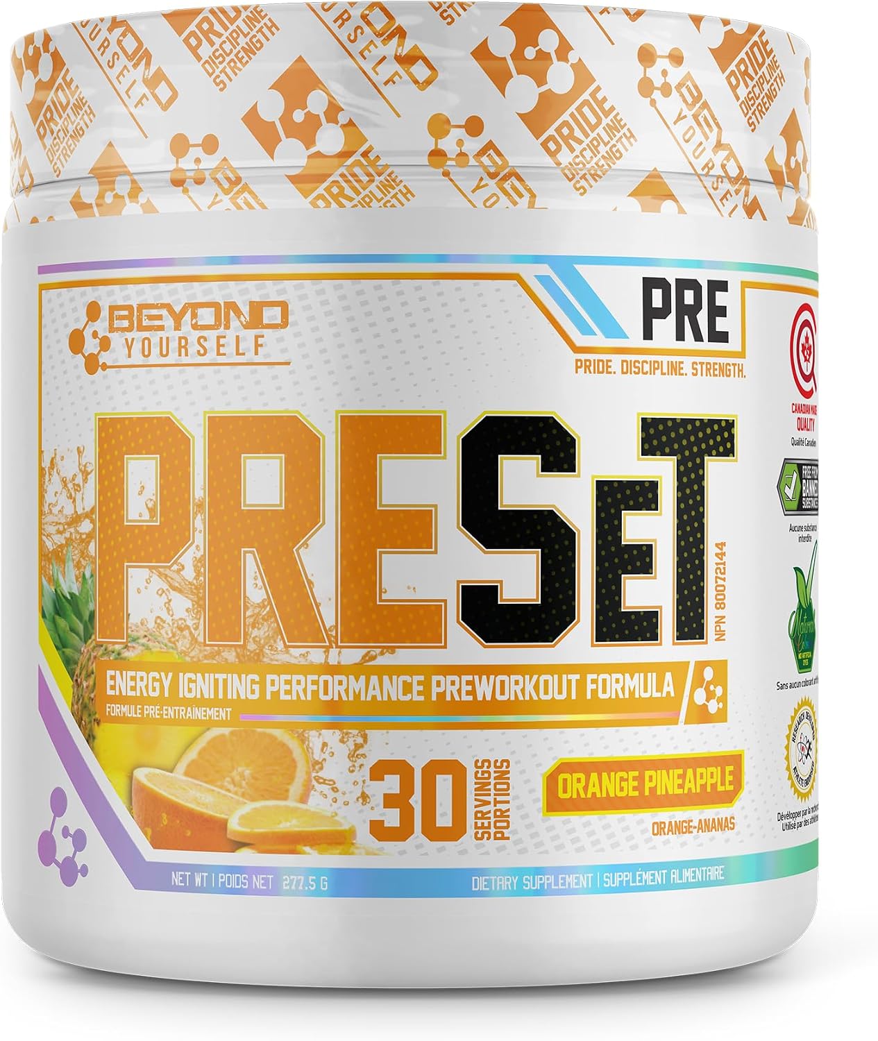 Beyond Yourself - PreSet - Energy Igniting Pre-Workout Formula 30 Servings (Orange Pineapple)