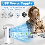 Portable Air Conditioner, 4-in-1 Mini Small Air Conditioner Evaporative Air Cooler Fan with 1000ml Water Tank, 3 Speeds & 7 LED Lights, Personal Mini AC with Timer for Bedroom, Desktop, Home, Office