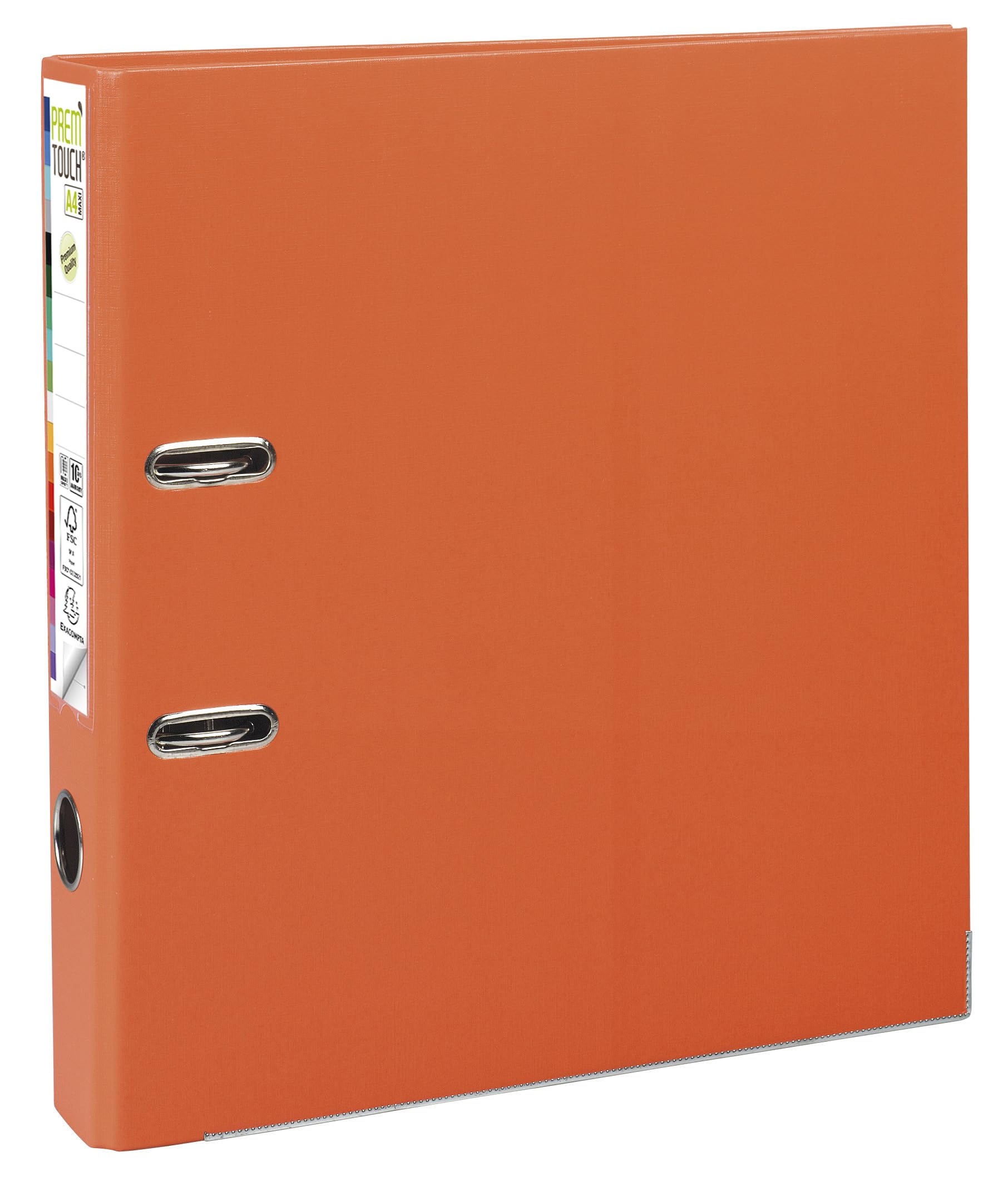 Exacompta 53144E 10er Pack Premium Kunststoff-Ordner Prem´Touch. 5 cm schmal DIN A4 MAXI Ringordner Aktenordner Briefordner Büroordner Plastikordner Schlitzordner orange