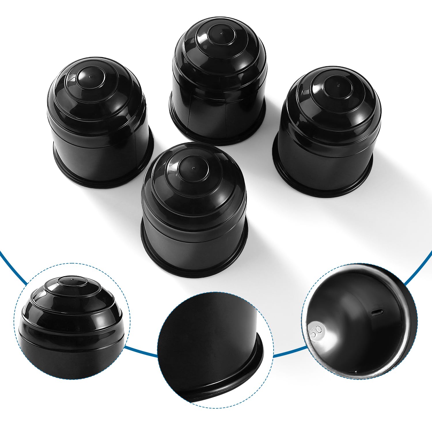 50Mm Auto Tow Bar Ball Cover Accessories Black Cap Towing Hitch Caravan Trailer Buy Cheaply On - View #4