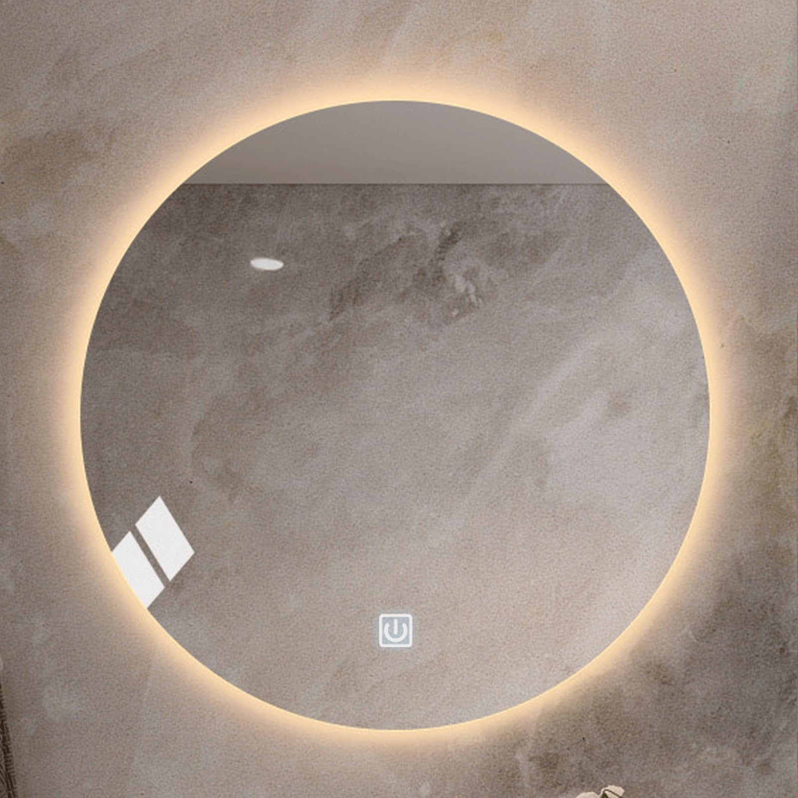 Miroir LED toilette 70cm verre trempé anti-bris éclairage tactile réglable salle de bain