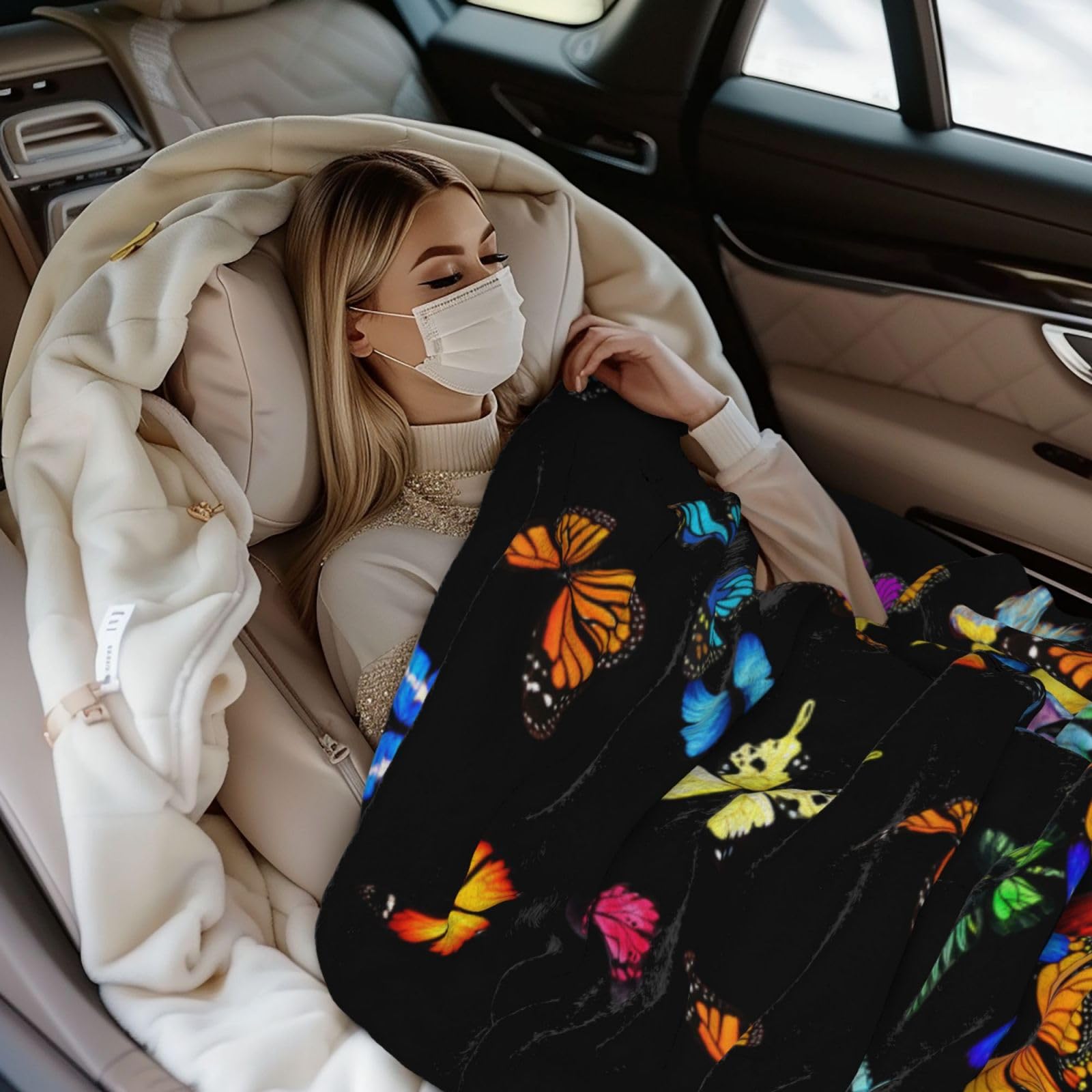 Schmetterling Decke Schöne Schmetterlinge Decke Werfen Ultra Weicher Kuscheliger Flanell Schmetterling Decken Geschenke für Frauen Mädchen 100x130cm