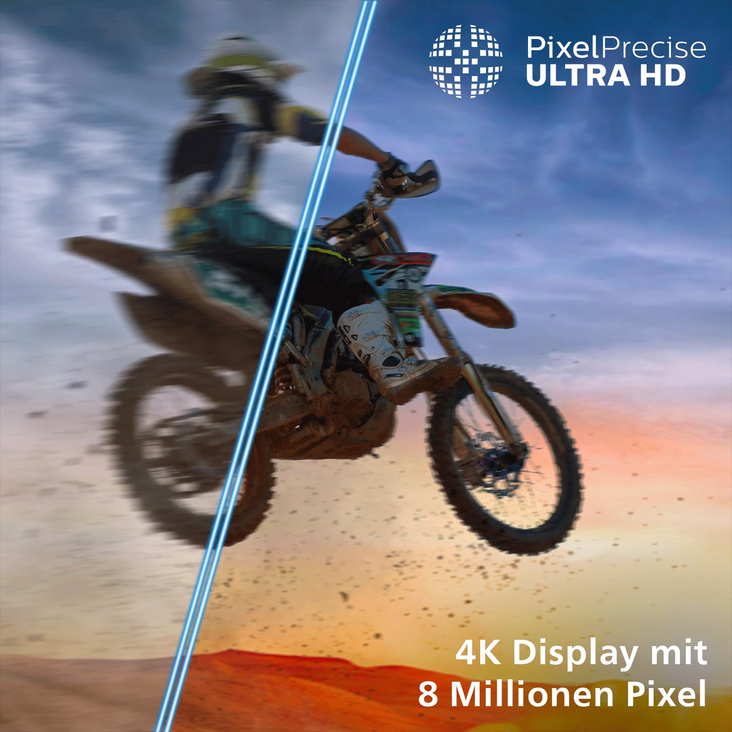 PHILIPS Ambilight TV 43PUS8001/12 43 Zoll 4K QLED Smart-TV | Pixel Precise Ultra HD, Titan OS, Dolby Atmos Sound