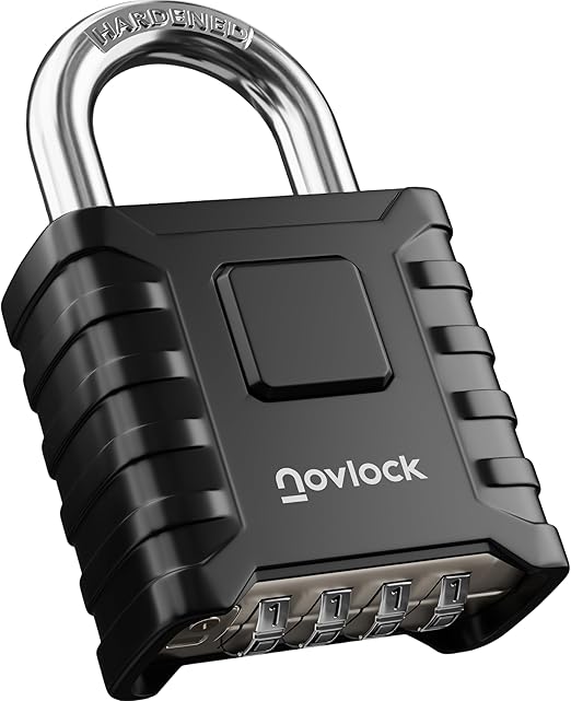 NOVLOCK Heavy Duty Combination Padlock Outdoor – Weatherproof, Cut ...