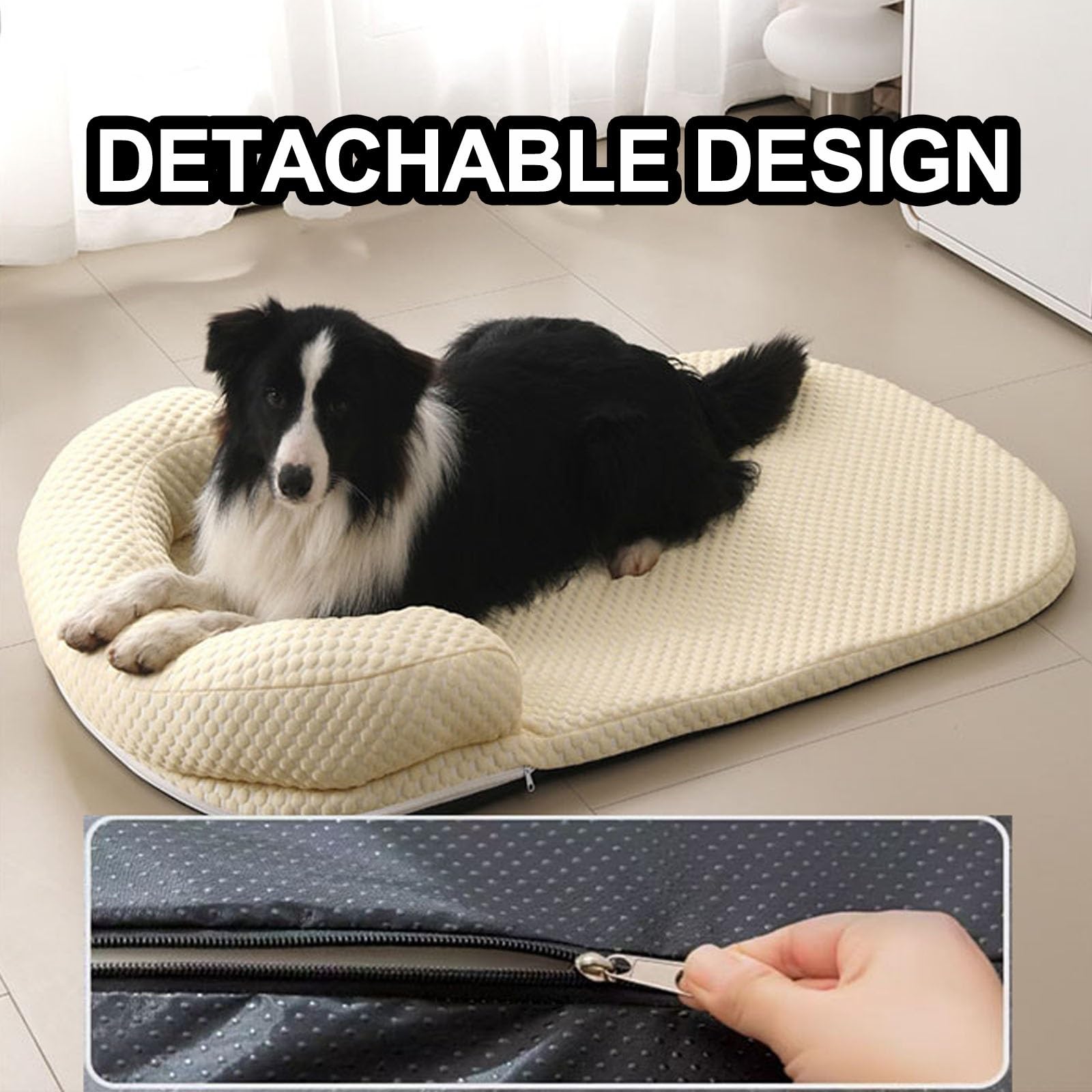Manta Refrescante Perro con Almohada, Extraíble for Limpieza, Base Antideslizante(Green,80x60cm)