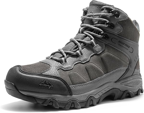 NORTIV 8 Men's Waterproof Hiking Boots Outdoor Mid Walking Boots Mens Trekking&Hiking Footwear Backpacking Mountaineering Shoes,Size 11,Dark Grey,JS19004M