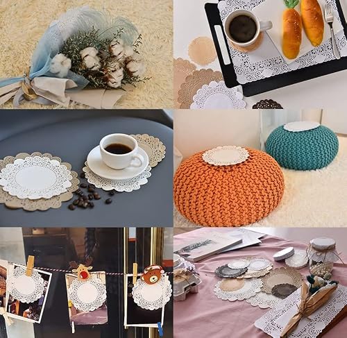 Doilykorea- 250 Pcs Premium 3.5 Inch Red Round Lace Paper Doilies-Non-Dust, Clean Cut, Simple Design :Party/Gift/Pad For Cake Crafts/Home Decoration Table Settings Placemat (Round - 3.5", Violet) #TOP5