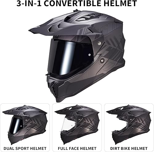 Miniatura 3 de VCOROS Casco de motocicleta de aventura VS-908 ATV Dirt Bike Off Road Motocross casco de cara completa para adultos aprobado por DOT