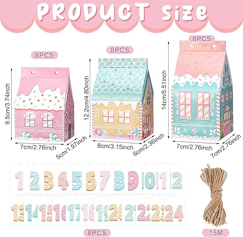 Vista 8 de Woanger 24 cajas vacías de calendario de Adviento para llenar, calendario de Adviento de Navidad, cuenta regresiva de 24 días, regalo de Navidad