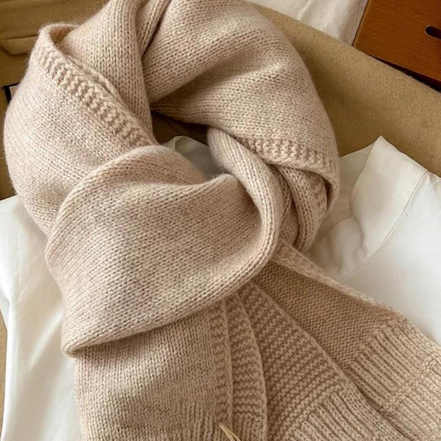 Women's Winter Wool Scarf – Thick Soft Warm Shawl Wrap Elegant Foulard Stole For Cold Weather
