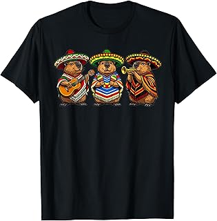 Funny Capybara Mariachi Band Cinco de Mayo T-Shirt