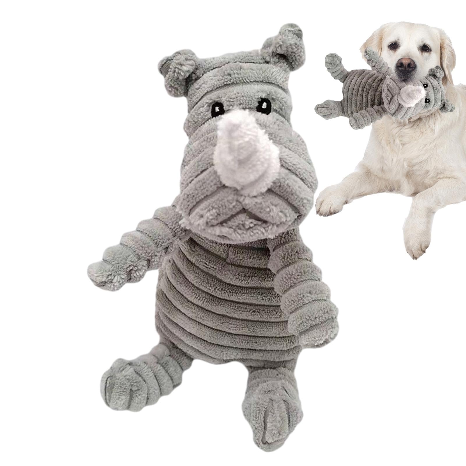 Amazon | Coiroaoz Rhino 犬のおもちゃ、きしむぬいぐるみ犬のおもちゃ