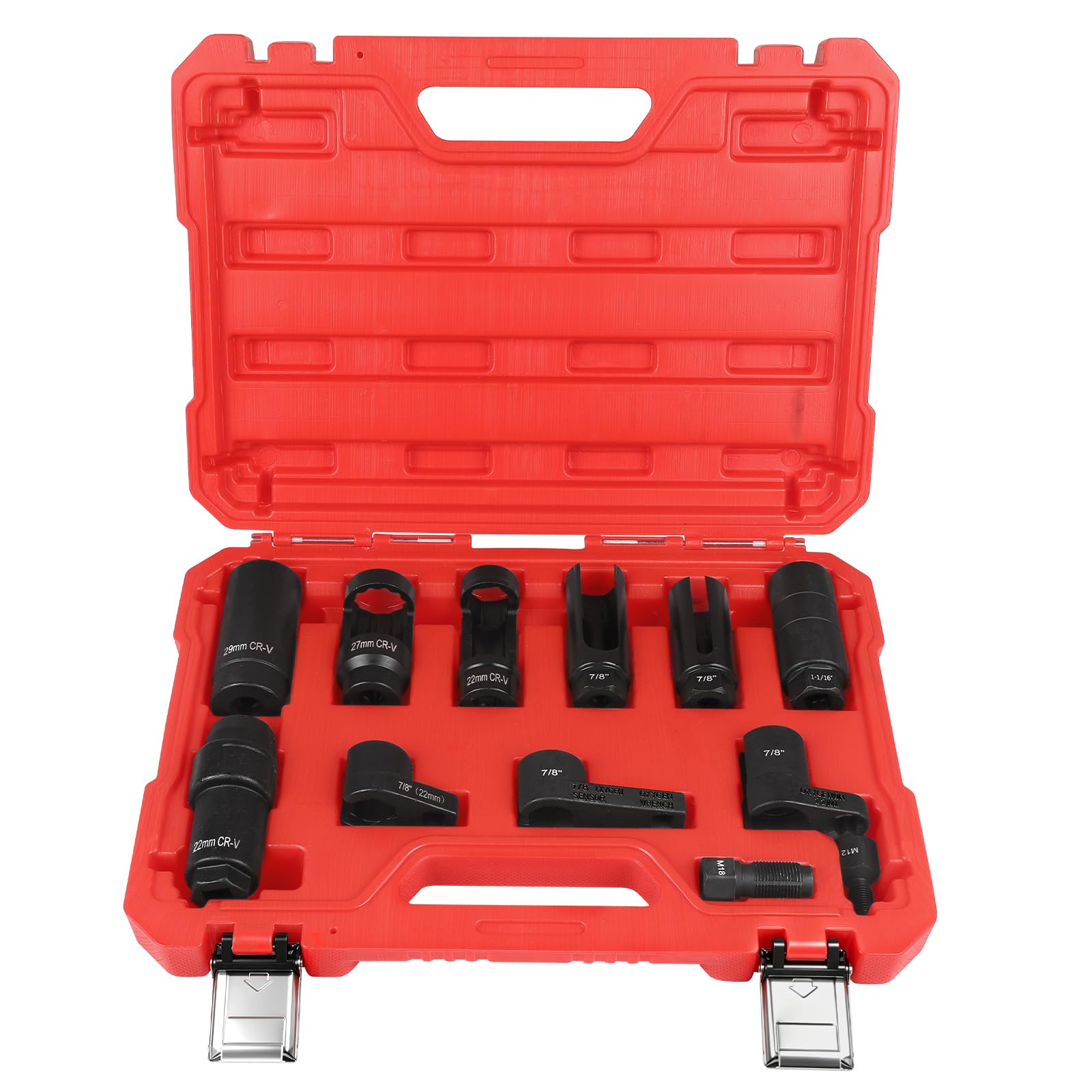 Set di 12 chiavi sonde lambda, sonda lambda, chiave a bussola, con 22mm, 27mm, 29mm, dado e chiave a sensore di ossigeno da 7/8 pollici, strumento sonda lambda (12 pezzi)