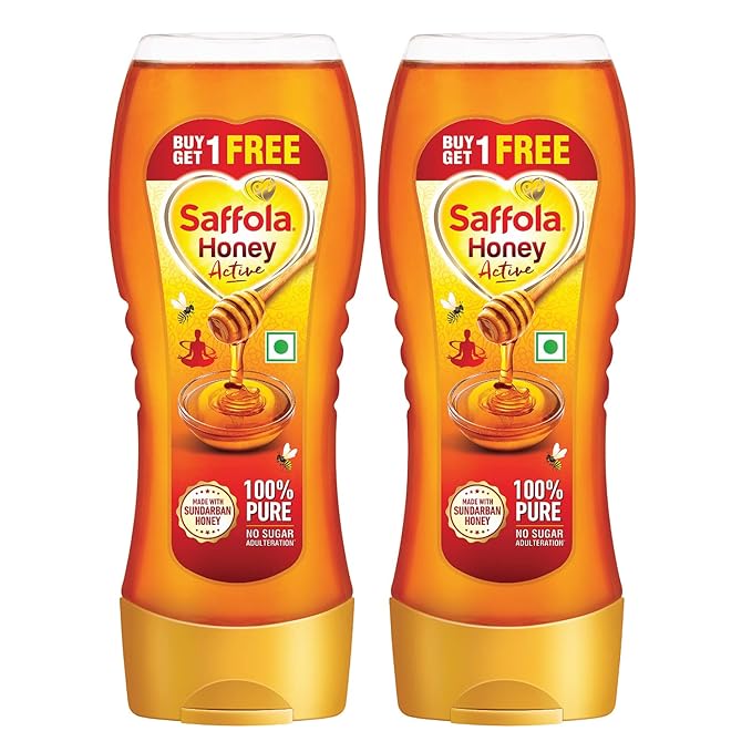 Saffola Honey Active, Made with Sundarban Forest Honey, 100% Pure Honey, No sugar adulteration, Natural Immunity booster, 2 x 350g at Rs. 198