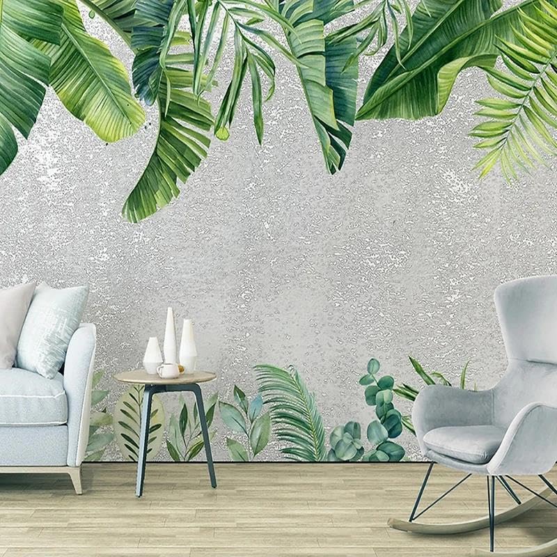 Papier peint 3D petites feuilles fraîches pour fond de chambre