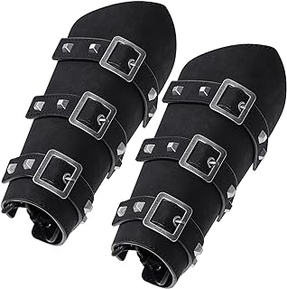 Pistha 1 Pair Medieval Arm Gauntlet Leather Bracers Arm Guards Wristband