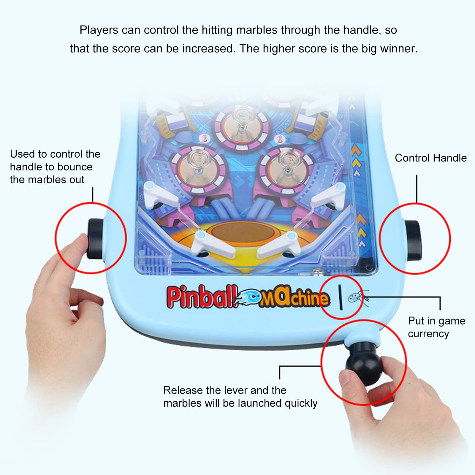 Przenośna Maszyna do Układania Puzzli dla Dzieci, Gra w Pinball, Interaktywna Gra dla Rodziców i Dzieci Pinball Toy, Niebieski/Pomarańczowy