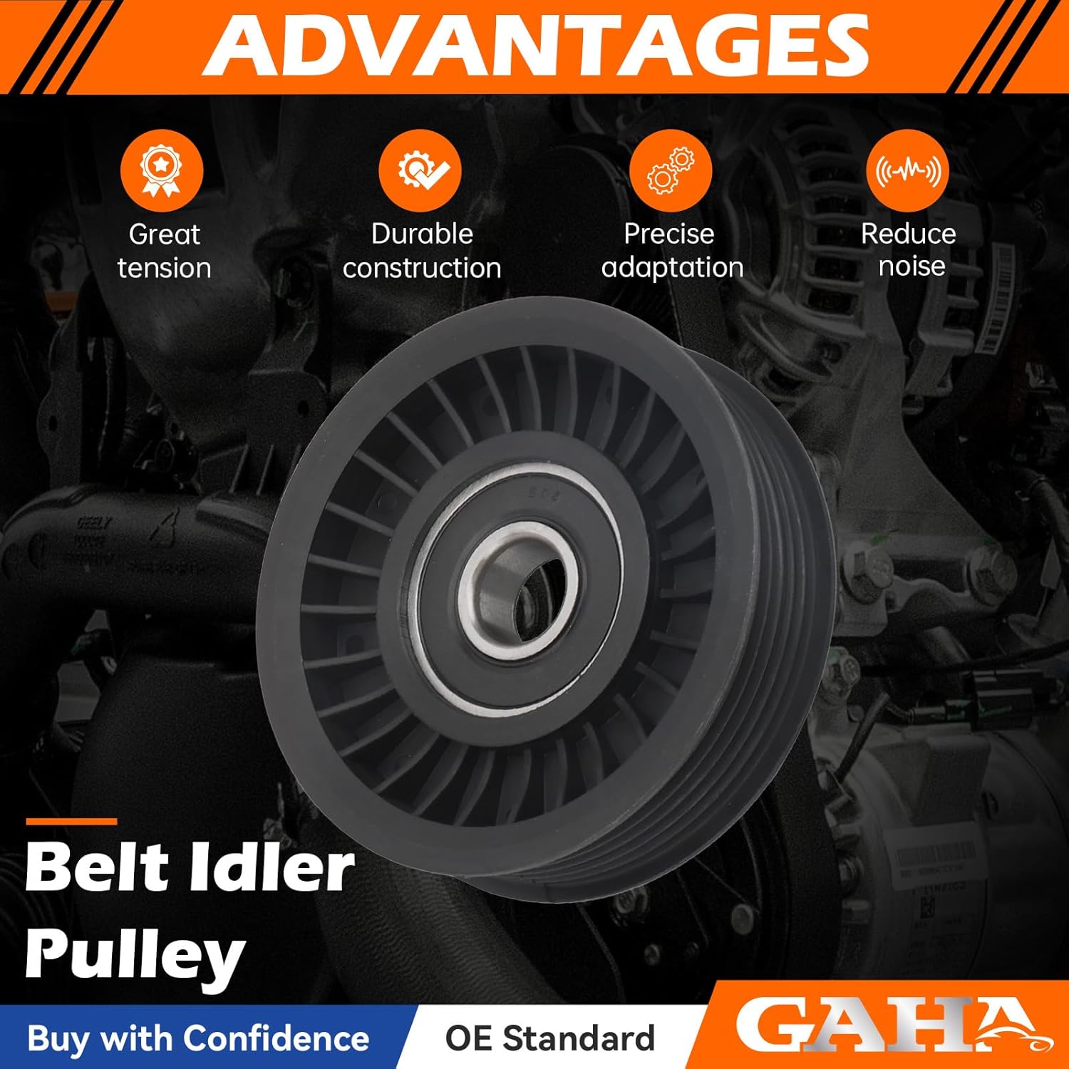 GAHA 36157 Belt Tensioner Idler Pulley, Compatible for Ford 2005-2010 Mustang/ 2002-2010 F-150/2002-2005 Excursion, Expedition, for Jeep Wrangler/Lincoln Navigator/Mercury Mountaineer