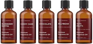Mystic Moments | Confectionery Fragrance Oil Starter Pack | 5x100ml | Five scents: Bubblegum, Candyfloss, Gummy Bear, Jelly Bean and Marshmallow for candles, wax melts and soaps.