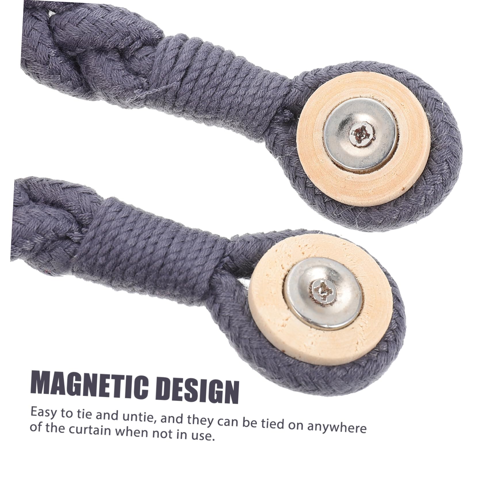 Zerodeko 6pièces Embrasses De Rideaux Magnétiques Corde Naturelle pour Décoration De Fenêtre Accessoire Moderne Et Élégant pour Salon Et Chambre