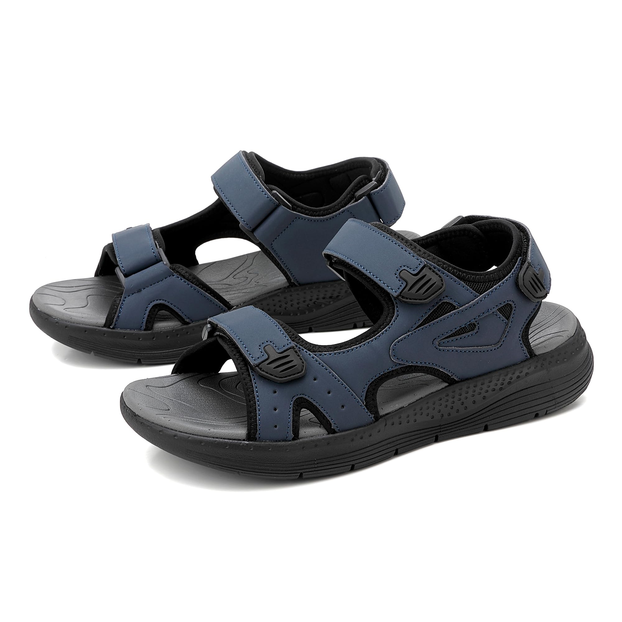 ARRIGO BELL Sandales Homme Cuir Été Antidérapantes Randonnée Extérieures Réglables Chaussures Loisirs Plage Sports Sandale Taille 41-46