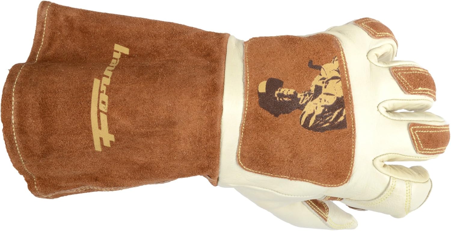 Forney 53411 Signature Men's Welding Gloves, X-Large, White/Brown