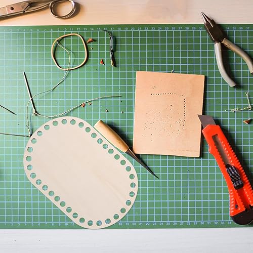 Miniatura 4 de EXCEART 2 piezas de fondo natural preperforado de ganchillo de madera para manualidades y suaves para proyectos de ganchillo y tejido para bolsas