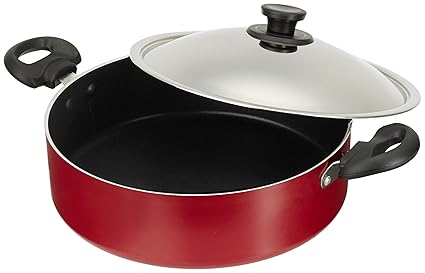 Pigeon by Stovekraft Non-Stick Biriyani Pot with Lid, 5 Litres, Red, Aluminium