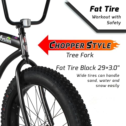 Miniatura 5 de Tracer Avalon Beach Cruiser Bike para adultos, ruedas de 26/29 pulgadas, neumático de grasa 3.0/4.0, velocidad 1/7, bicicleta de crucero completa.