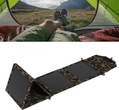 Miniatura 4 de Demeras Panel solar portátil de 50 W, panel solar plegable portátil 2 puertos USB impermeable silicio monocristalino buena estabilidad ahorro de