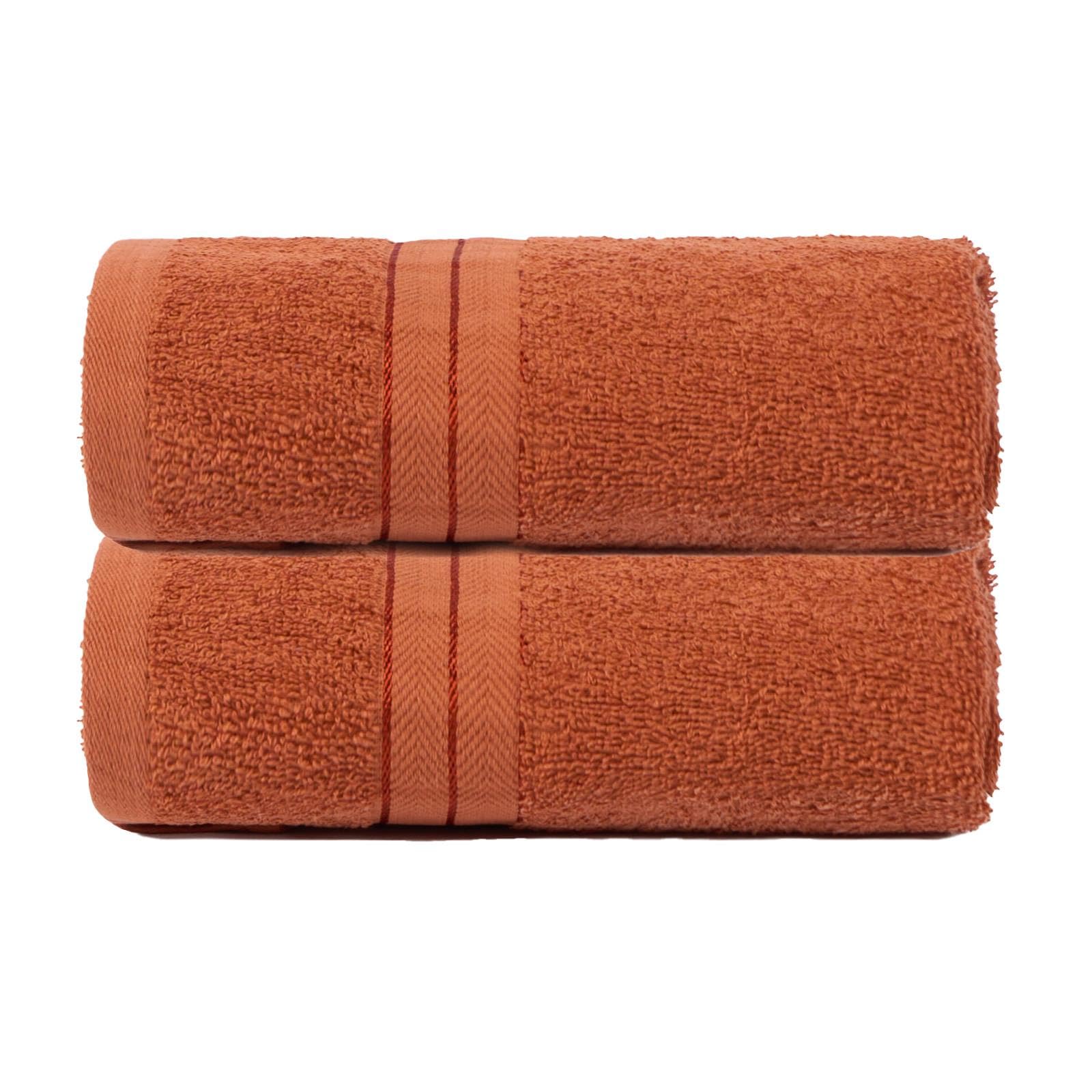 Brentfords 2 Pack Hand Towels for Bathroom, Ultra Soft 100% Cotton Highly Absorbent Hand Towel Quick Dry Hotel Spa Quality Small Towels Household Essential, 50x80cm - Burnt Orange