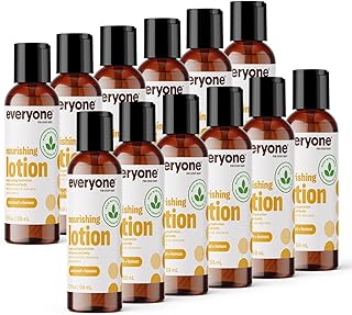 Everyone 2-in-1 Lotion for Hands/Body, Travel Size, 2 ounce (Pack of 12) Coconut and Lemon made with Essential Oils for Men and Women