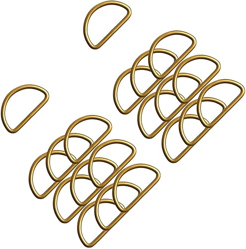 Miniatura 40 de Anillos en D soldados con autógena de metal fuerte anillo en D semicircular para collares de mascotas, bolsa de hardware, anillo de hebilla, correa