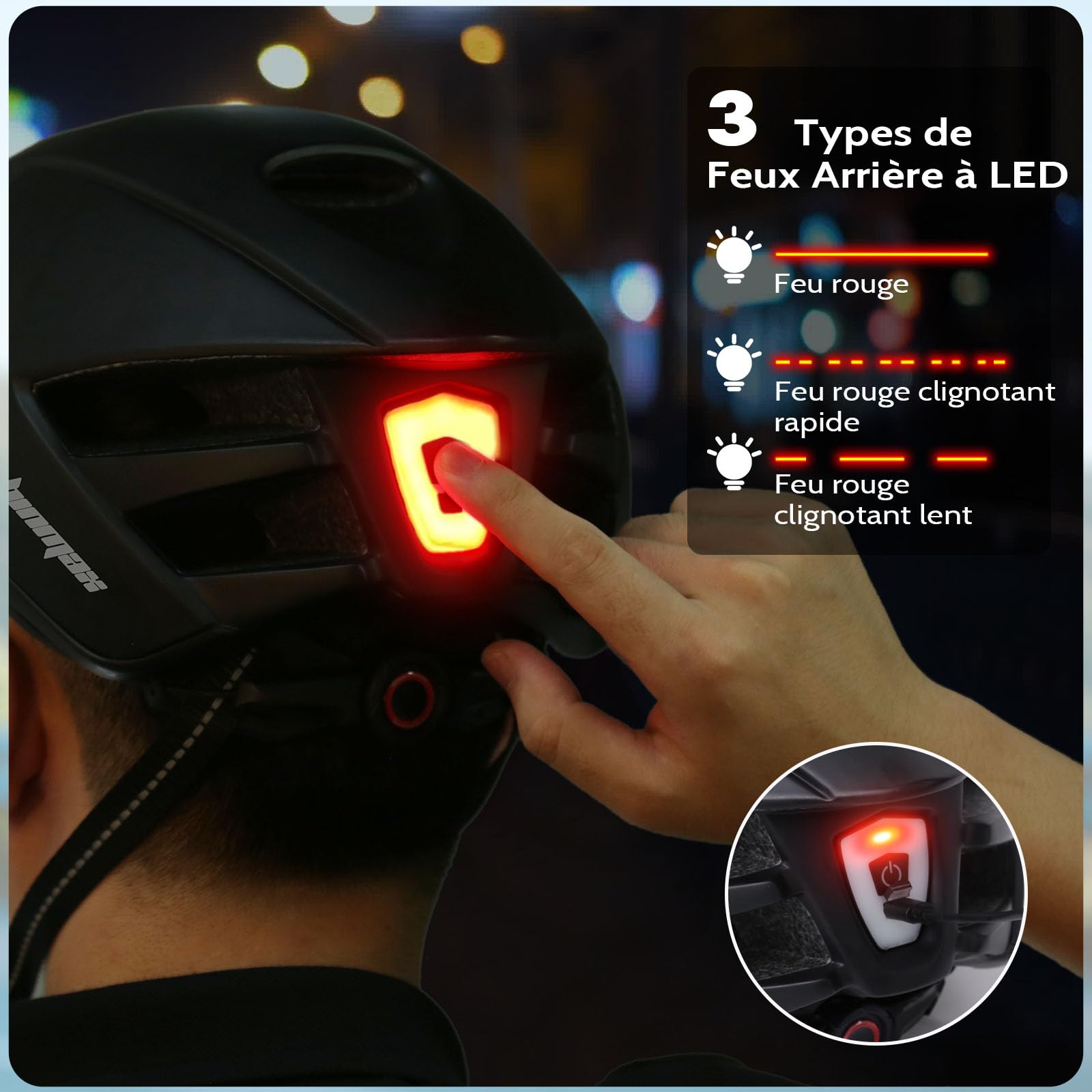 Shinmax Casque de vélo avec visière amovible Cyclisme Sport léger Homme Femme Protection sécurité routière