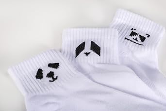 Cute Pattern Crew Socks, White Cotton Blend, 3 Pairs, Antrop