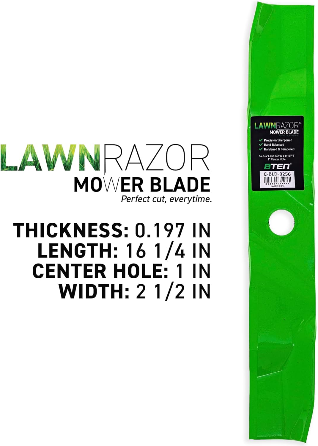 8TEN LawnRAZOR Blade Set for Exmark Lazer Z Turf Tracer E S X AS CT Series 48" Deck 103-6391 (Mulching) 3 Pack