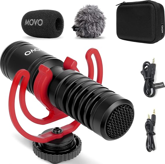 Movo VXR10PRO External Video Microphone for Camera with Rycote Lyre