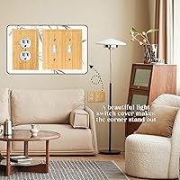 Vista 5 de Placa de interruptor de luz de palanca simple de madera maciza de 4.8 x 3.14 pulgadas, cubierta de interruptor de luz de calidad de madera cruda