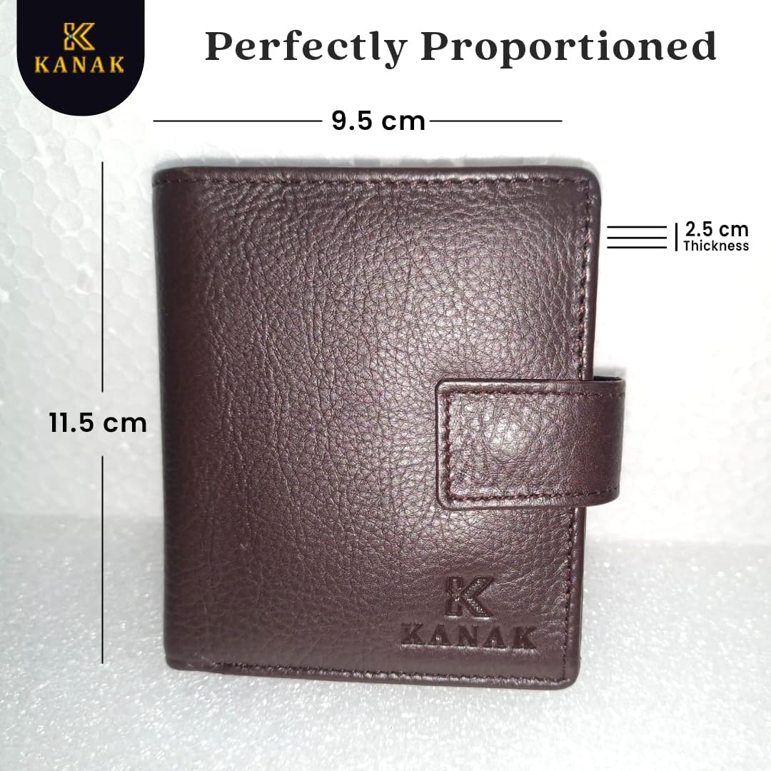 King Genuine Leather Wallet, Compact Bifold with Tab Closure, 4.5 inches x 3.7 inches x 1 inch (ROSEWOOD) - Image 6